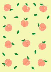 Wallpaper with fresh peaches 