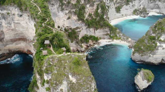Nusa Penida Tree House and Atuh Beach Aerial View