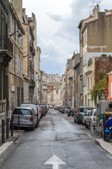 Naklejka premium Calle o Avenida en la ciudad de Marsella en el pais de Francia