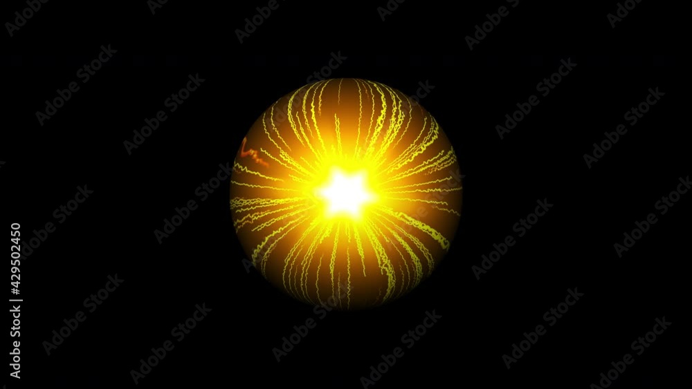 Poster bright wriggling 3d render stripes flowing around world ball. accumulation energy means rays of ligh