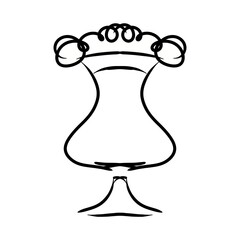 Black beer icon. hand drawing illustration, isolated, white background