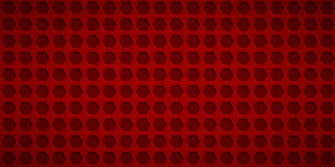 Abstract background with hexagon holes in red colors