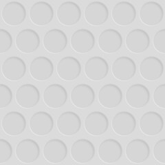 Abstract seamless pattern with circle holes in white colors
