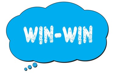 WIN-WIN text written on a blue thought bubble.