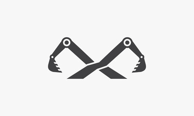 X excavator logo  concept isolated on white background