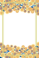 ひまわり　フレーム　背景素材　イラスト