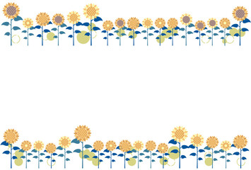 ひまわり　フレーム　背景素材　イラスト