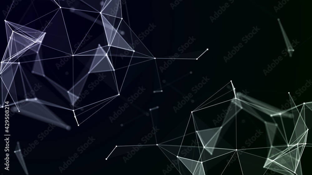 Fototapete Internet technology network. Abstract background with repeating data. 3d rendering.