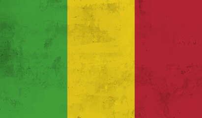 Guinea national flag created in grunge style