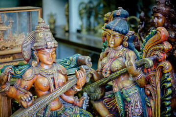 Statues at the Royal Princes at the Mysore Palace, Mysore, Southern India