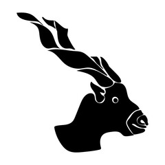 Zodiac sign Capricorn silhouette, one of the 12 horoscope signs, horned animal
