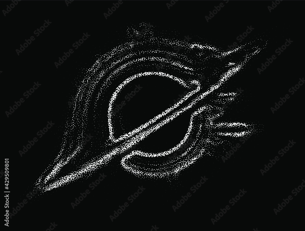 Aufkleber black hole, a region of spacetime where gravity is so strong that nothing can escape from it.
