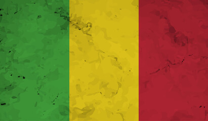 Guinea national flag created in grunge style