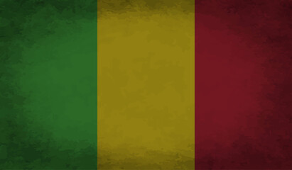 Guinea national flag created in grunge style