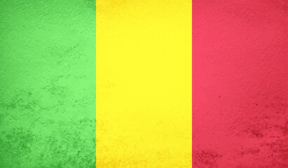 Guinea national flag created in grunge style