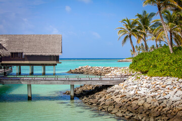 Foot bridges leading to Maldivian Water Bungalows