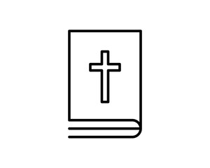 Bible Icon in trendy flat style isolated on grey background. Religion symbol for your web design, logo, UI. Vector illustration, EPS10.