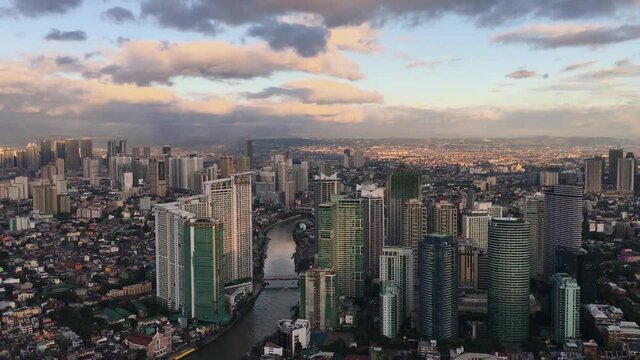 Manila city sunset Philippines