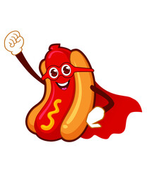 Hot dog food mascot cartoon