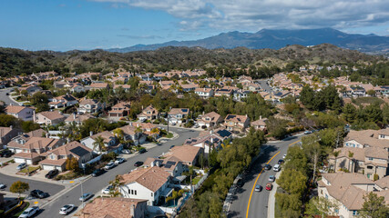 Daytime aerial view of the city of Coto de Caza, California, USA.