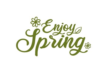 Fototapeta premium spring greeting text vector template. weather season graphic asset.