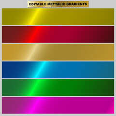 Obraz premium Set of Metallic Gradients