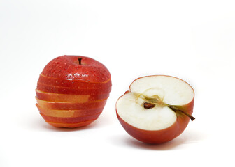 red apples on white background