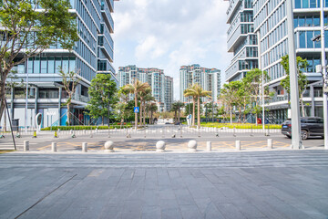 City street scenery in Qianhai Free Trade Zone, Baoan, Shenzhen