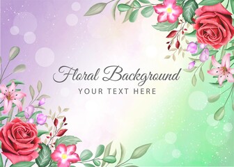 Watercolor Bloom Flowers Floral Background