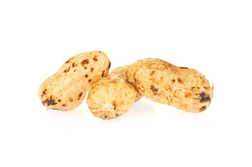 Peanuts on a white background