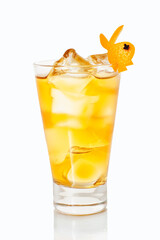 orange cocktail on  white background