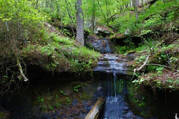 Beautiful mountain waterfall in the Ozarks. 