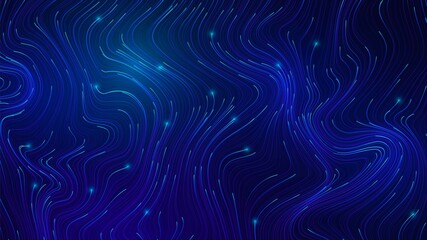 Abstract blue dark background with flowing glowing lines