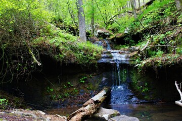 Beautiful mountain waterfall in the Ozarks. 