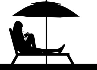 Pretty lady sitting and drinking lemonade.