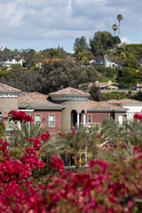 Sunny daytime view of the downtown housing area of Mission Viejo, California, USA.