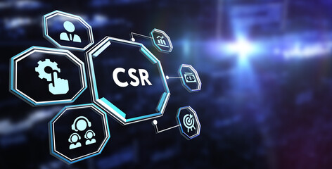 CSR abbreviation, modern technology concept. Business, Technology, Internet and network concept.