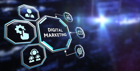Business, Technology, Internet and network concept. Digital Marketing content planning advertising strategy concept.