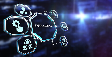 Influencer marketing concept. Business, Technology, Internet and network concept.