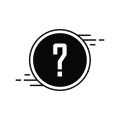 Question mark symbol in the circle button isolated on white background