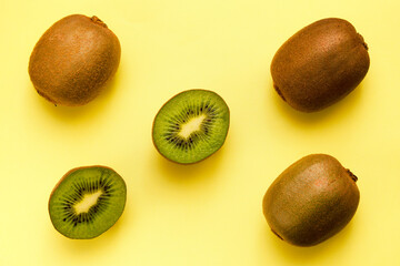 tropical fruit kiwi on light colored background