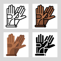 Obraz premium construction gloves icon vector design in filled, thin line, outline and flat style.