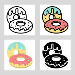doughnut icon vector design in filled, thin line, outline and flat style.