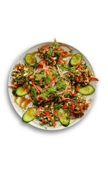 mixed vegetable salad with  cheddar cheese