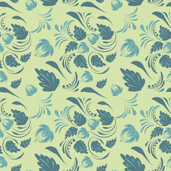 Folk floral pattern. Abstract flowers surface design. Seamless pattern