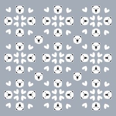 Polar bear pattern for kids and baby cloth, kids book and printing. White snow bear pattern vector illustration pastel color seamless.