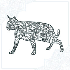 Animal Mandala. Vintage decorative elements. Oriental pattern, vector illustration.