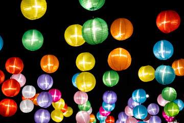 colorful lantern hanging up