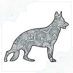 Animal Mandala. Vintage decorative elements. Oriental pattern, vector illustration.