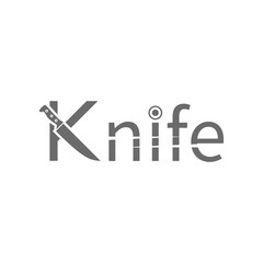 lettering logo concept with symbol Knife